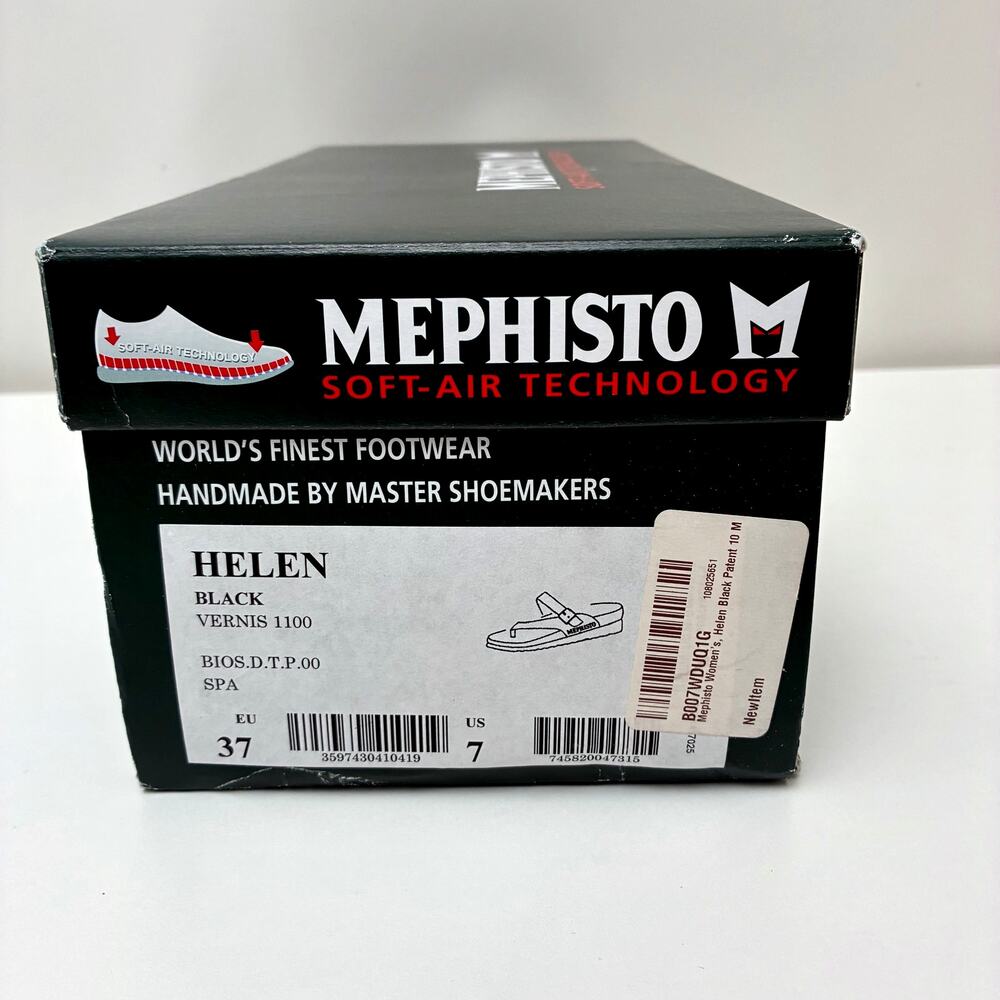NIB Mephisto Women's Helen Black Patent Leather Slip On Sandal - EU37; US 7M - Picture 15 of 15